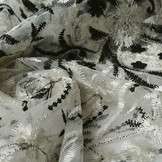 Mesh Embroidered Victoria Creme Black