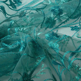 Netz Bestickt Victoria Türkis Aqua