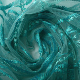 Netz Bestickt Victoria Türkis Aqua