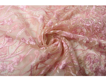 Mesh Embroidered Victoria Pink