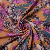 Viscose Jersey Crepe Levi Feathers Orange