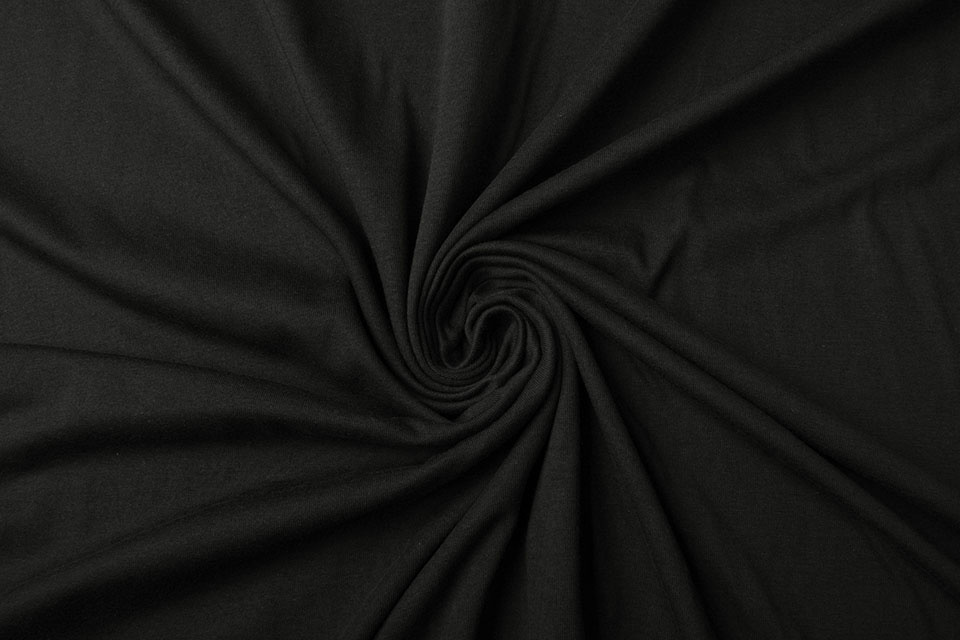 100% Baumwolljersey Schwarz