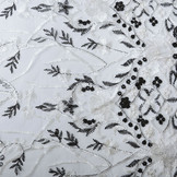 Mesh Geborduurd Emma Wit Zwart