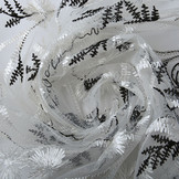 Mesh Geborduurd Emma Wit Zwart