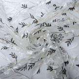 Mesh Geborduurd Emma Wit Zwart