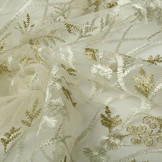 Mesh Geborduurd Emma Creme Army Groen