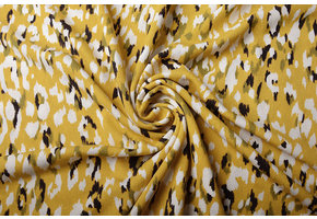 Viskose Jersey Crepe Panther Swipes Gelb