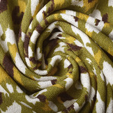 Viscose Jersey Crepe Panther Swipes Olijf Groen