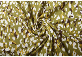 Viskose Jersey Crepe Panther Swipes Olivgrün