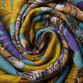 Viscose Jersey Crepe Levi Feathers Turquoise