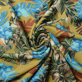 Viscose Jersey Crepe Levi Feathers Yellow Green