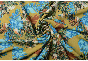 Viscose Jersey Crepe Levi Veren Geel Groen