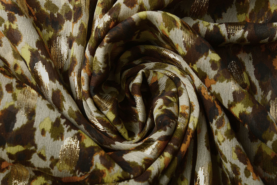 Chiffon Foil Animal Swipes Army Groen
