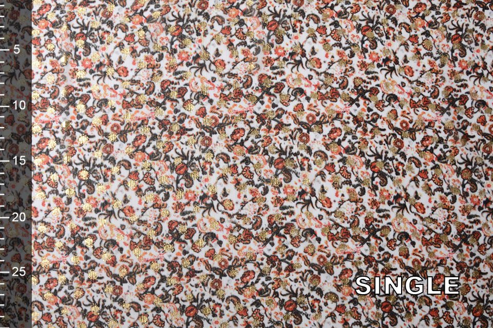 Chiffon Foil Cree Wit Rood