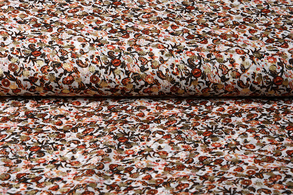 Chiffon Foil Cree Wit Rood