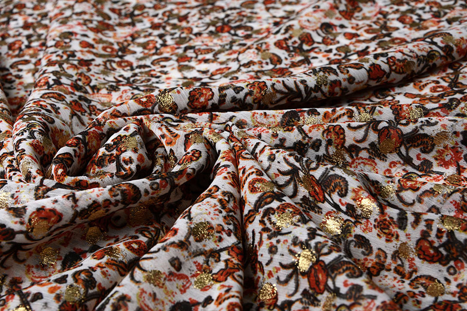 Chiffon Foil Cree Wit Rood