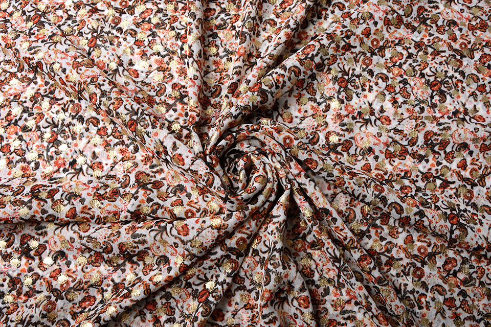 Chiffon Foil Cree White Red