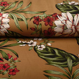 Scuba Crepe Bedruckt Twill Flower Mokkabraun