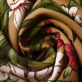 Scuba Crepe Bedrukt Twill Flower Mokka Bruin