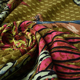 100% Viscose Leafs Diagram Oive Green