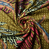 100% Viscose Leafs Diagram Olijf Groen