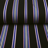 Scuba Crepe Sporty Stripe Zwart Blauw