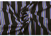Scuba Crepe Sporty Stripe Black Blue