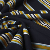 Scuba Crepe Sporty Stripe Marine Geel