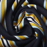 Scuba Crepe Sporty Stripe Marine Geel