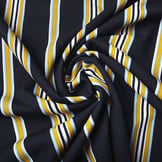 Scuba Crepe Sporty Stripe Marine Geel