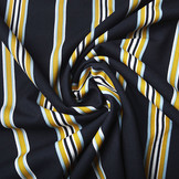 Scuba Crepe Sporty Stripe Marine Gelb