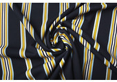 Scuba Crepe Sporty Stripe Navy Yellow