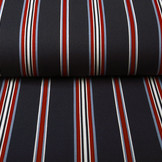 Scuba Crepe Sporty Stripe Navy Bordeaux