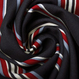 Scuba Crepe Sporty Stripe Navy Bordeaux