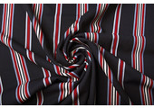 Scuba Crepe Sporty Stripe Navy Bordeaux