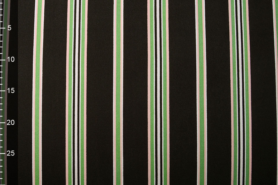 Scuba Crepe Sporty Stripe Black Green