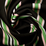 Scuba Crepe Sporty Stripe Zwart Groen