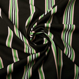 Scuba Crepe Sporty Stripe Black Green