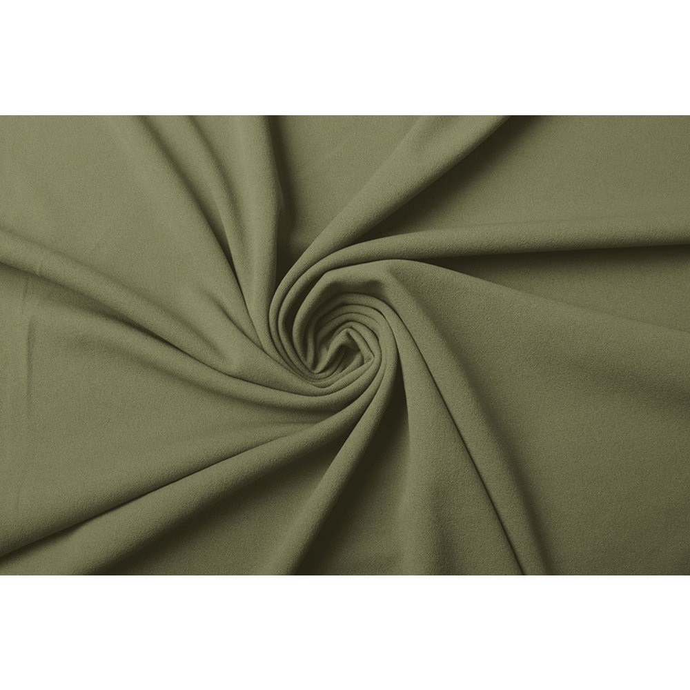 Scuba crepe knit fabric army green per meter.