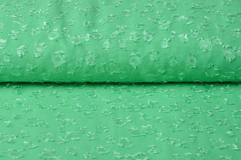 Jacquard Chiffon Liza Mint Green - YES Fabrics