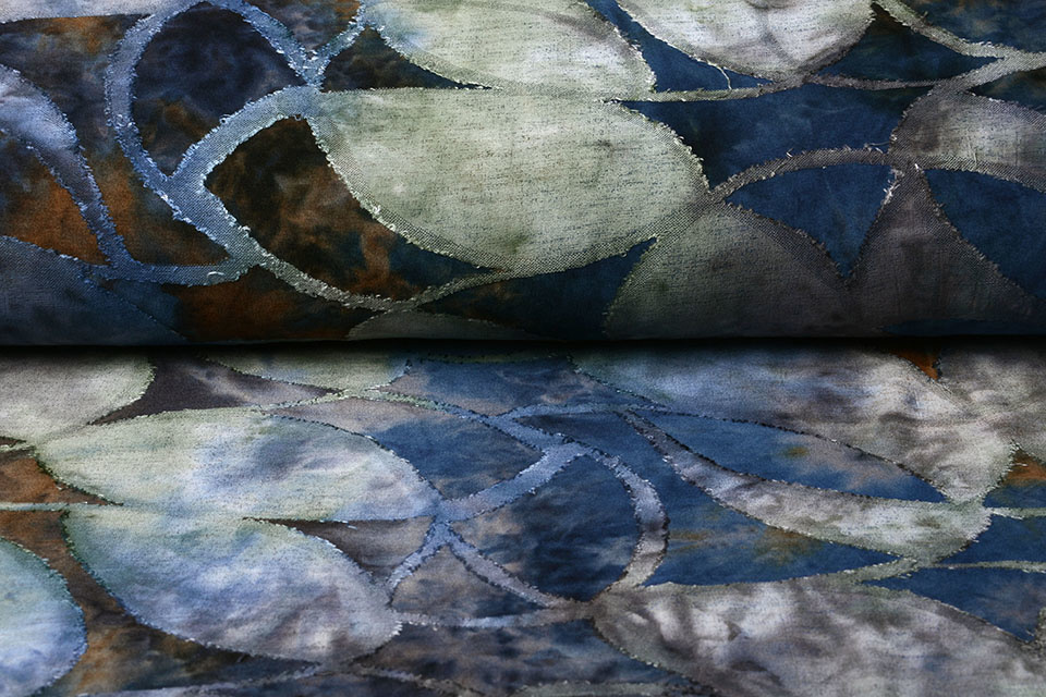Tricot Viscose Tie Dye Burno Multi Blauw