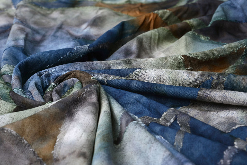 Tricot Viscose Tie Dye Burno Multi Blauw