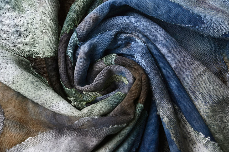 Tricot Viscose Tie Dye Burno Multi Blauw