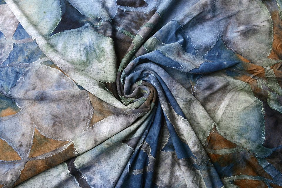 Tricot Viscose Tie Dye Burno Multi Blauw
