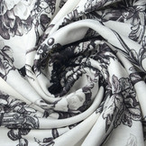 French Toile Flowy Pique Zwart Off-White