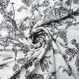 French Toile Flowy Pique Zwart Off-White