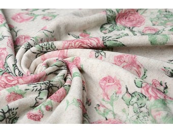 Soft Linen Jersey Roses
