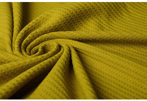 Baby Jersey Waffle Pique Fabric Mustard Green