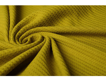 Baby Jersey Waffelpiqué Baumwolle Senfgrün