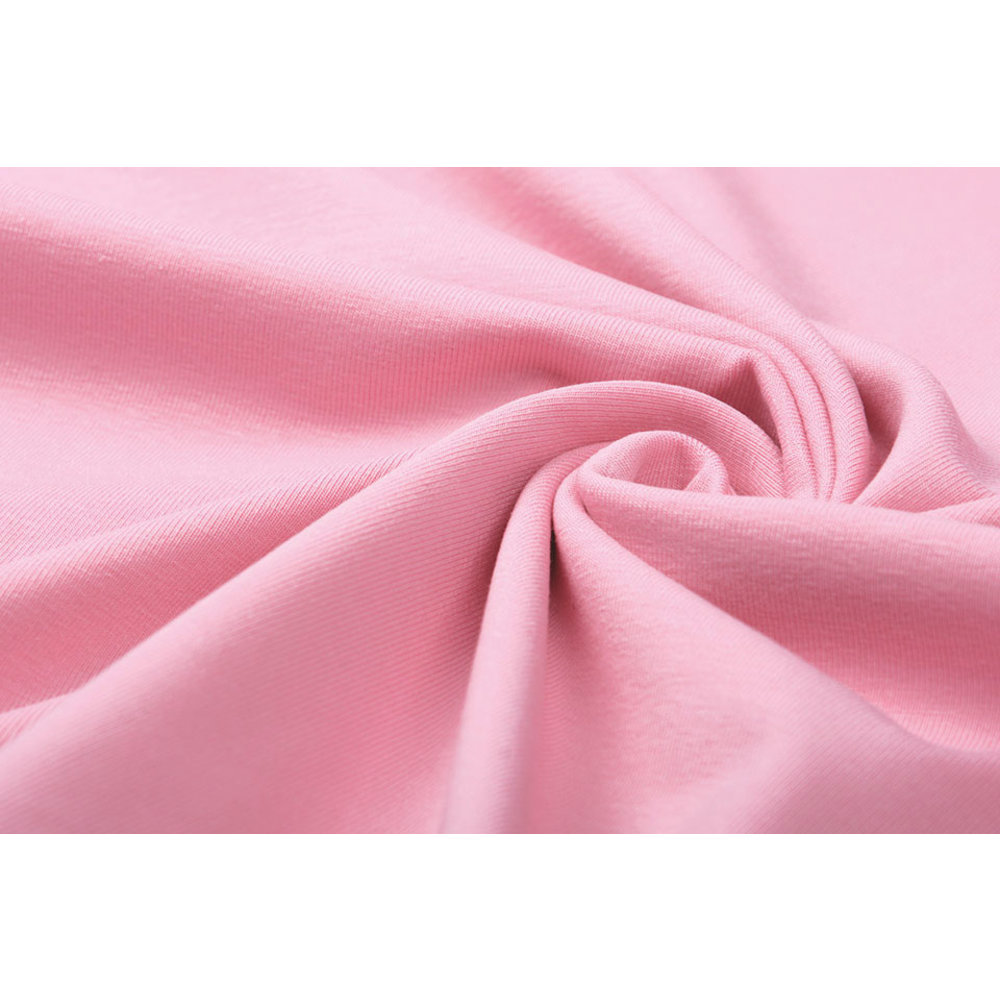 Plain ribbed jersey fabric - pink